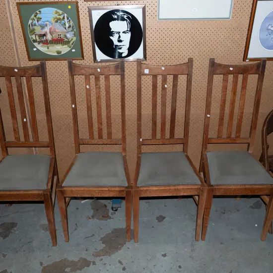4x oak high back dining chairs