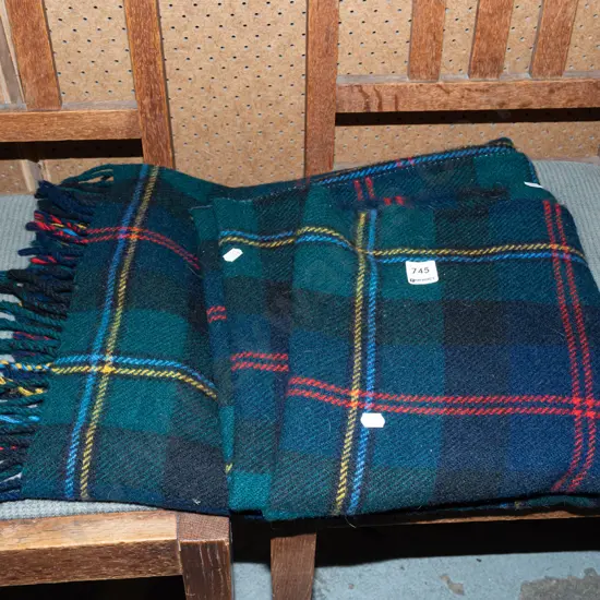 checked travel blanket