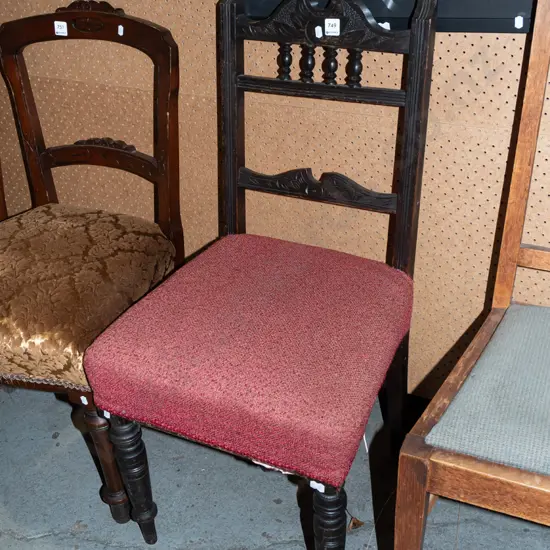 ebonised Edwardian turned leg dining chair