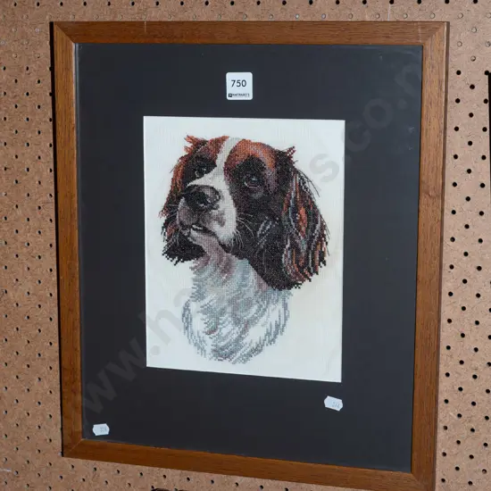 framed needlework - dog