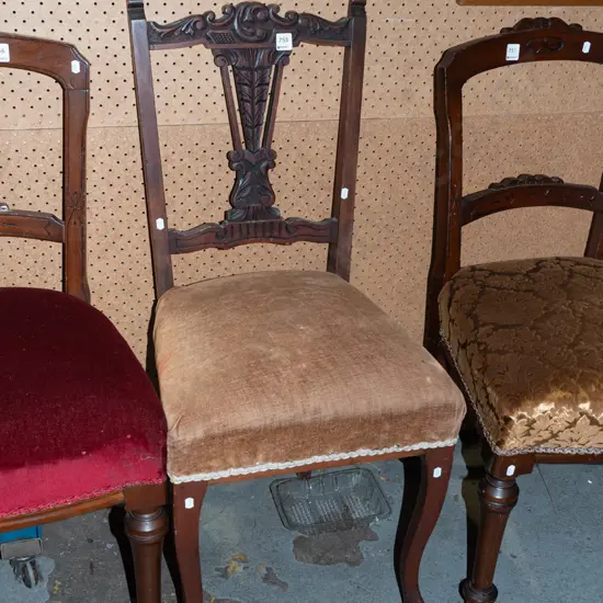 cab leg Victorian splat back hall chair