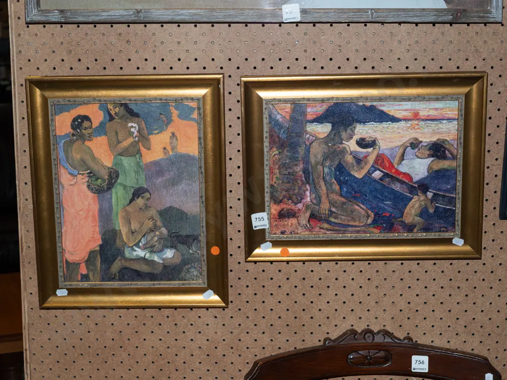 2x Gauguin prints - orange dots Image 1++