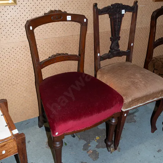 turned leg mahogany velvet dining chair