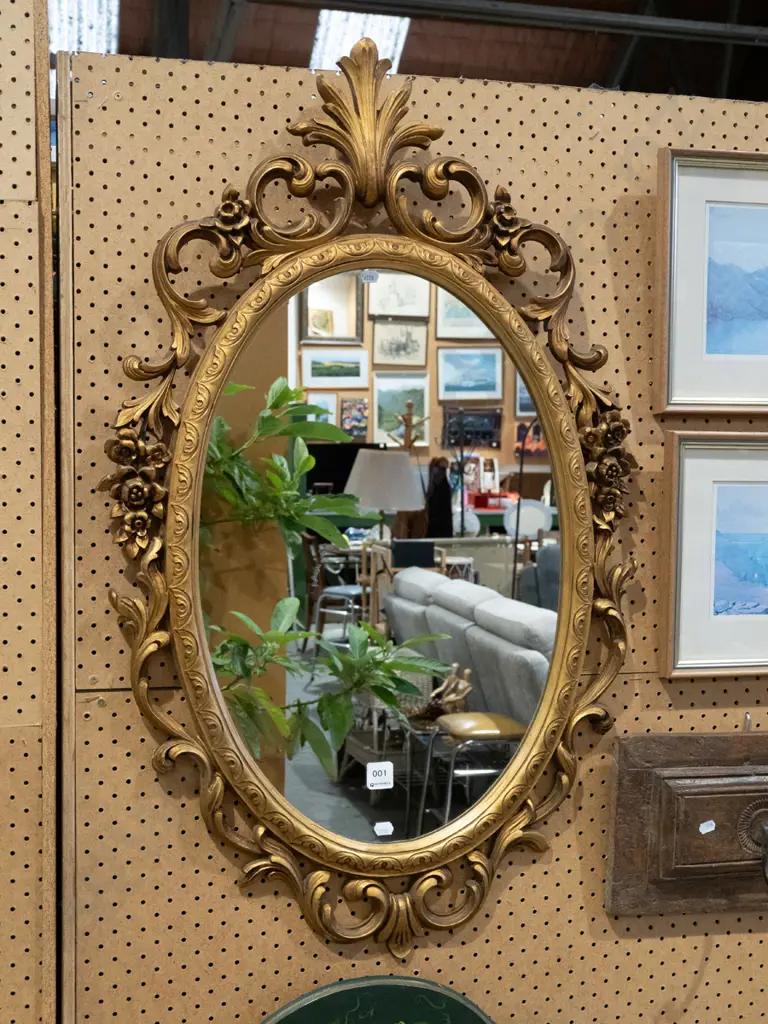 ornate gilt framed mirror H890 Image 1++