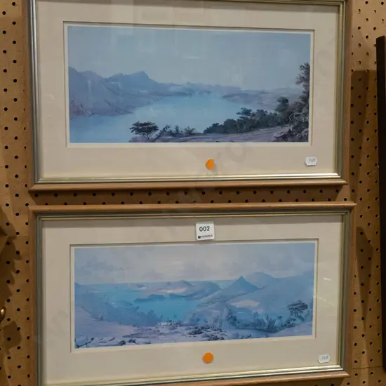 2x framed Dunedin historic prints - orange dots
