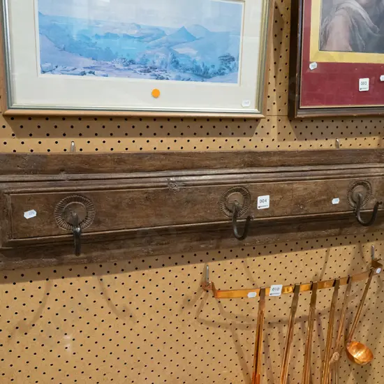 coat hooks on Indonesian hardwood board L880