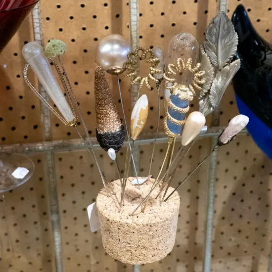 hat pins and cork