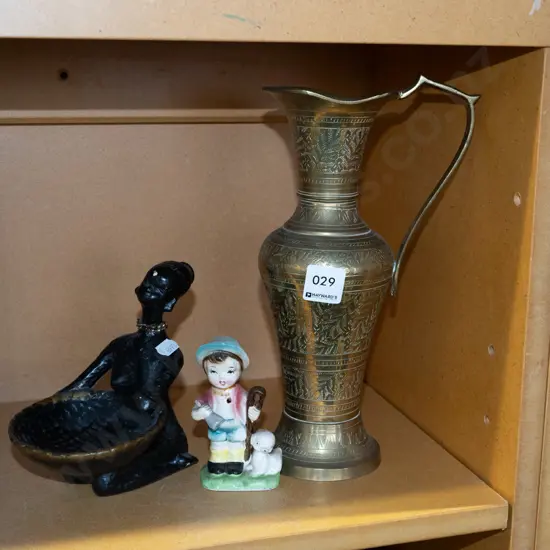 ceramic figural bowl, small figurine, ewer vase H280