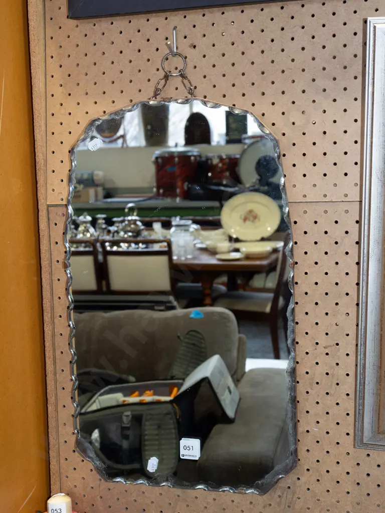 scalloped edge wall mirror Image 1++