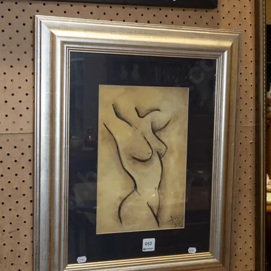 framed oil - nude