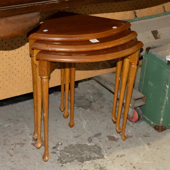 nest of 3x quarter round tables