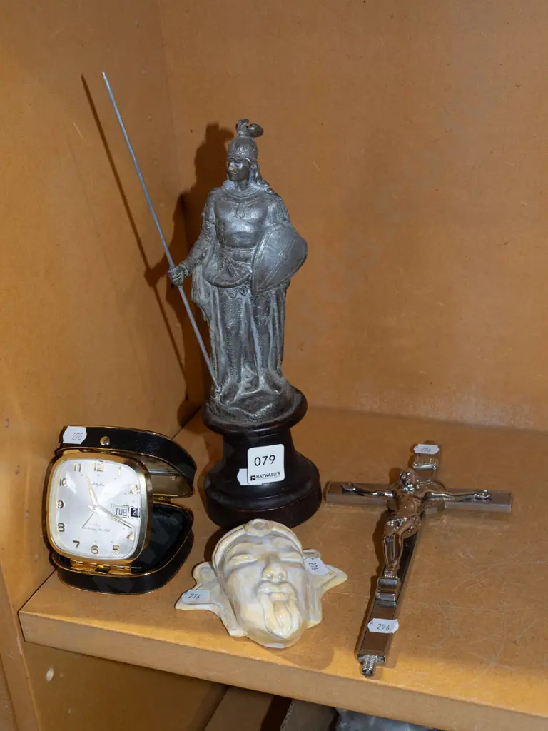travel alarm clock, crucifix, figurine H320 etc Image 1++