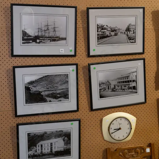 5x framed historic photos of Port Chalmers