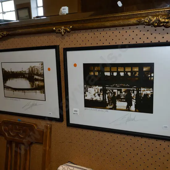 2x Giles Norman signed prints - Dublin - orange dots