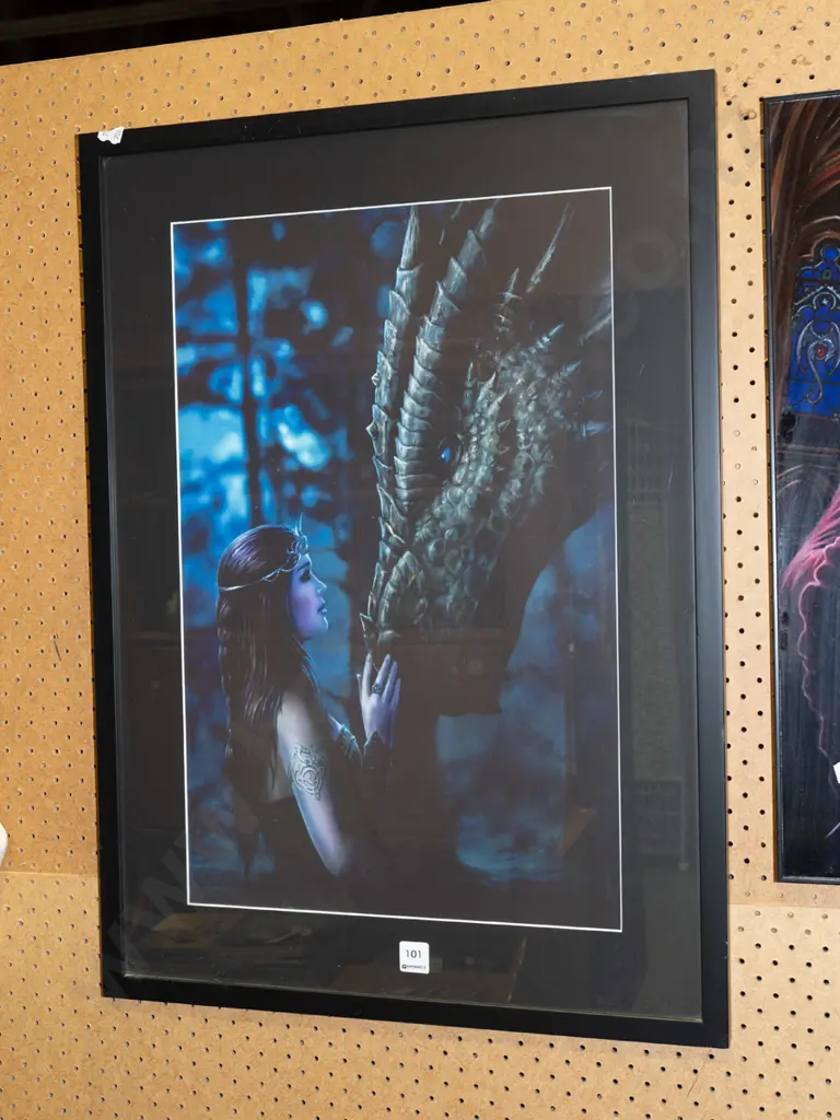 framed print - woman and dragon Image 1++