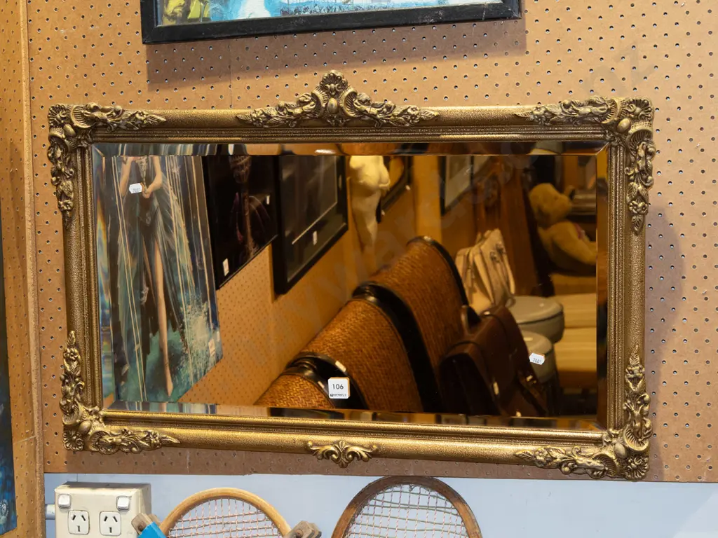gilt framed wall mirror W760 Image 1++
