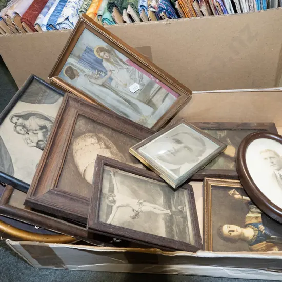 box of small photos and prints