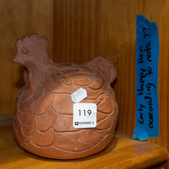 terracotta chicken figurine - early happy hen?