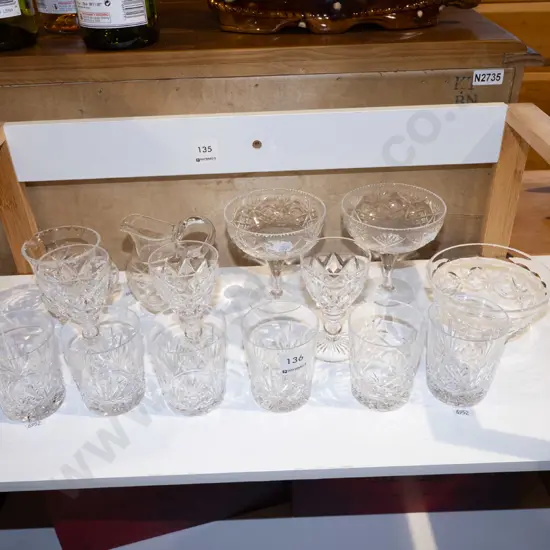 cut crystal tumblers, jugs, comport etc