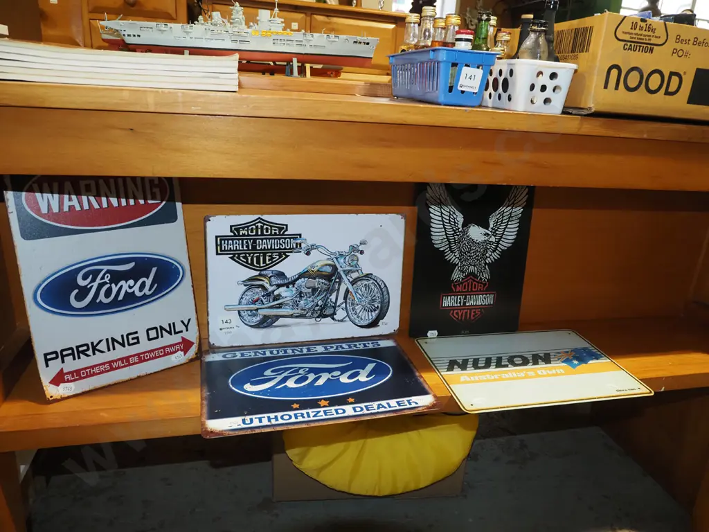 5x reproduction automotive / motorcycle prints on tin Image 1++