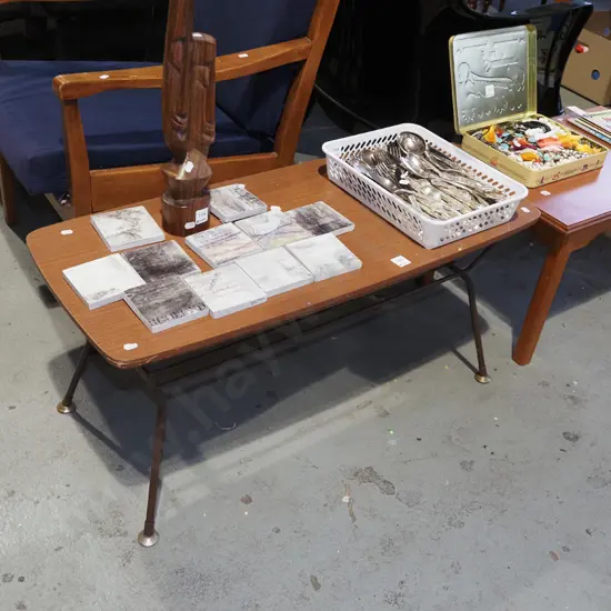 mid century metal formica top table