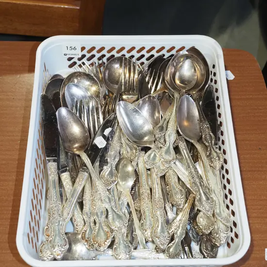 tray of plated cutlery