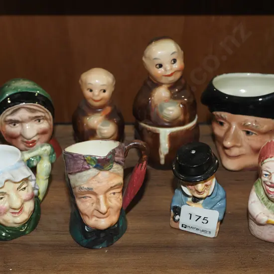 salt and pepper shakers, small character jugs, cup etc