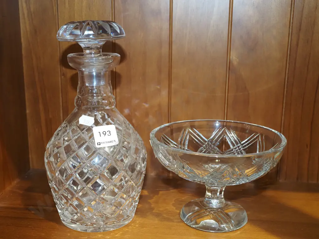 cut crystal decanter and comport Image 1++