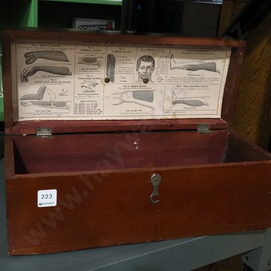 mahogany storage box for metallic splints