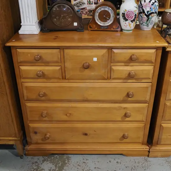 colonial kauri 8 drawer chest - has been revarnished H1165 W1170 D470