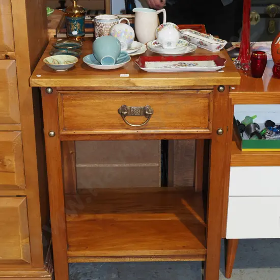 mahogany single drawer lamp table H800 W600 D500