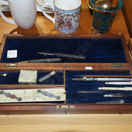 vintage mahogany protractor set