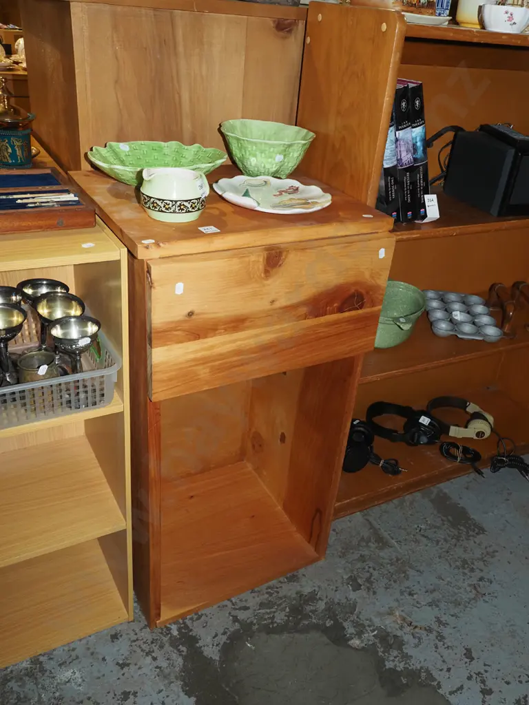 homemade macrocarpa bedside cabinet H8330 W440 D370 Image 1++