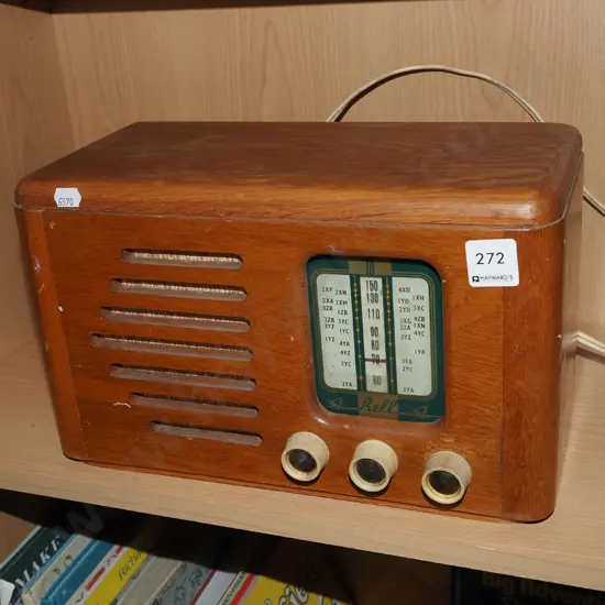 Bell wood cased mantle radio - as is no returns