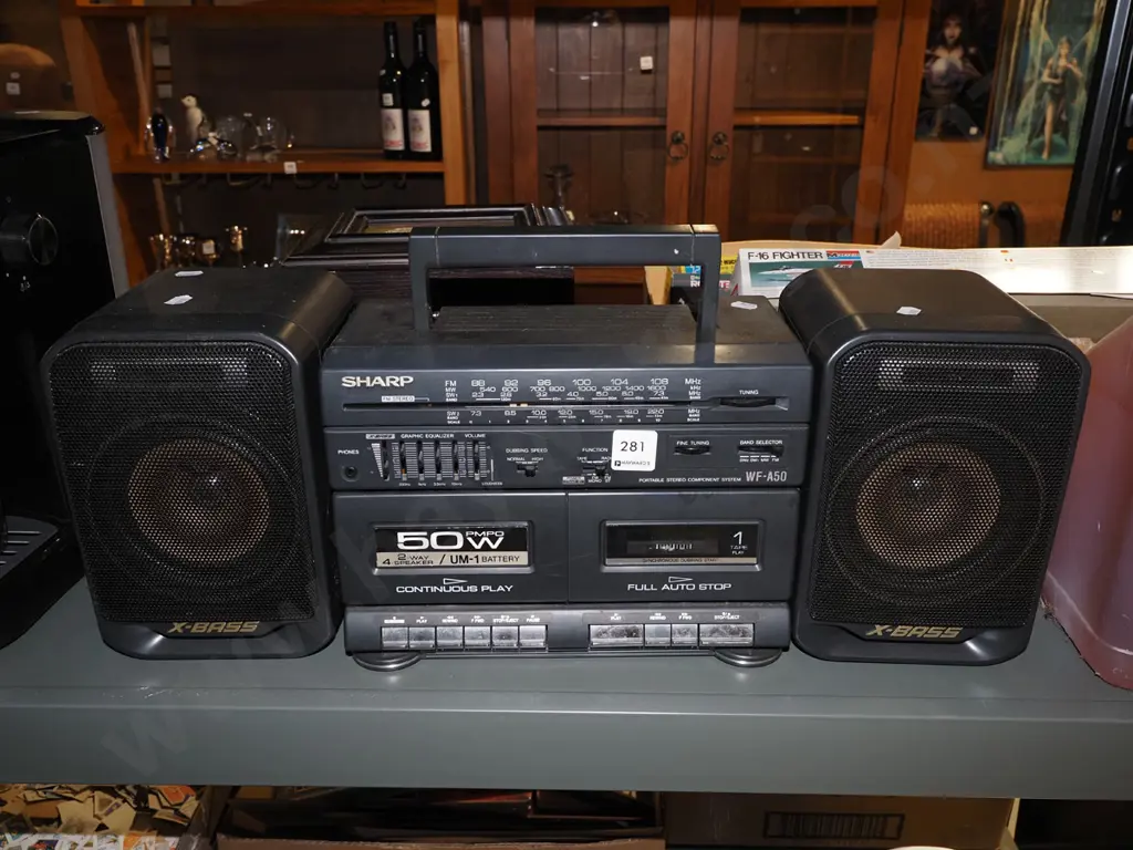 Sharp portable twin cassette and radio player Image 1++