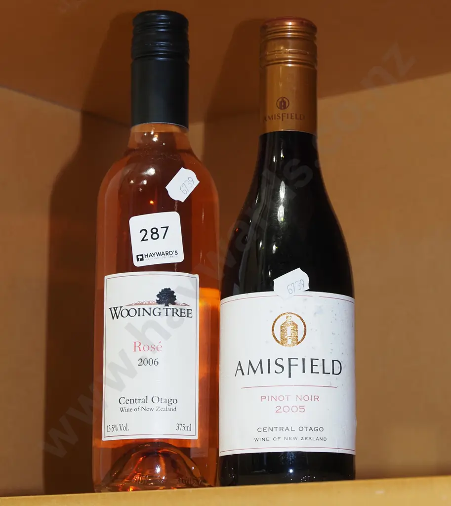 small bottles (375ml) Wooing Tree rose 2006 & Amisfield pinot noir 2005 Image 1++