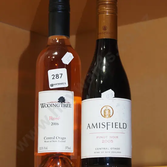 small bottles (375ml) Wooing Tree rose 2006 & Amisfield pinot noir 2005