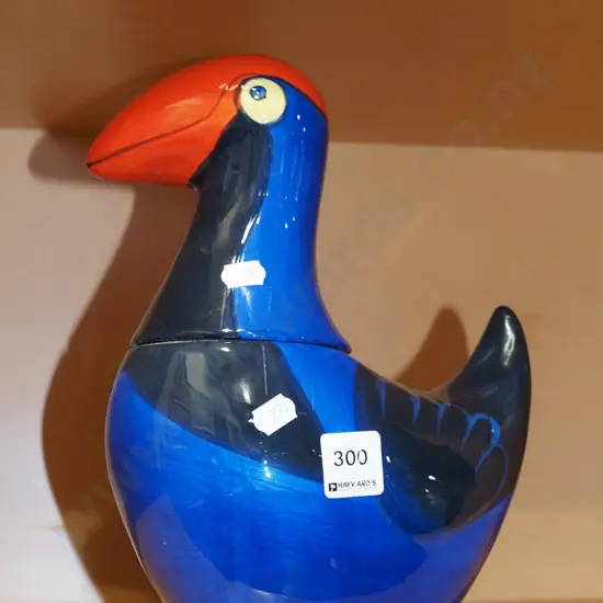 ceramic pukeko storage container