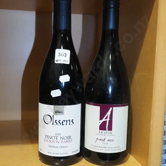 Olssens pinot noir 2003, Aravin pinot noir 2004