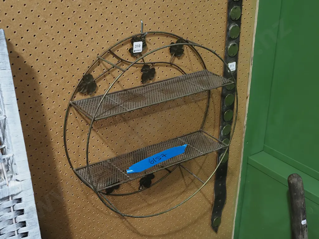 mid century metal wall mounted circular shelves H435 Image 1++