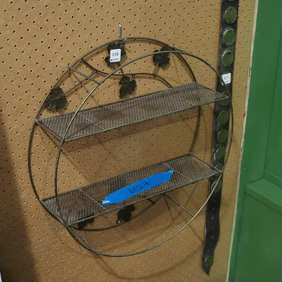 mid century metal wall mounted circular shelves H435