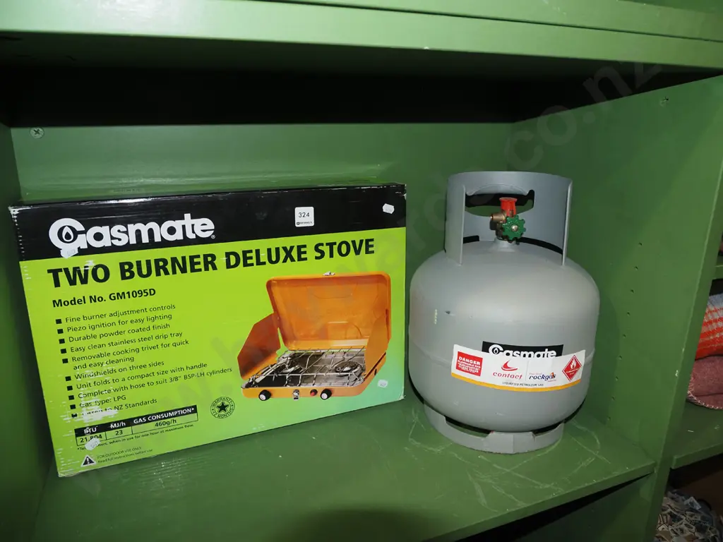 boxed as new Gasmate 2 burner bbq and gas bottle Image 1++