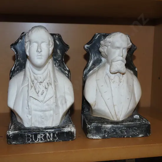 Robert Burns and Charles Dickens bookends