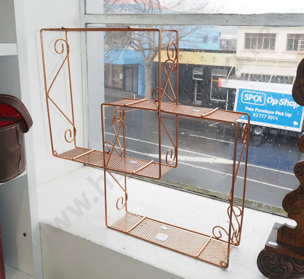 mid century metal wall mounted shelves H475 Image 1++