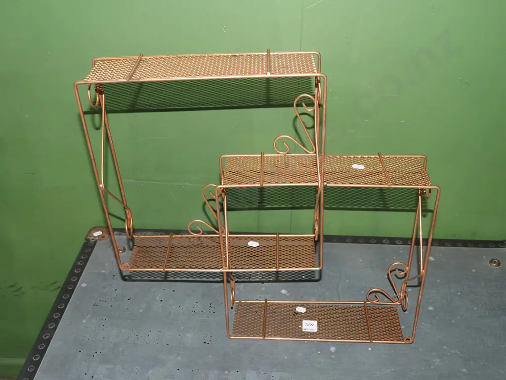 mid century metal wall mounted shelves H475 Image 1++