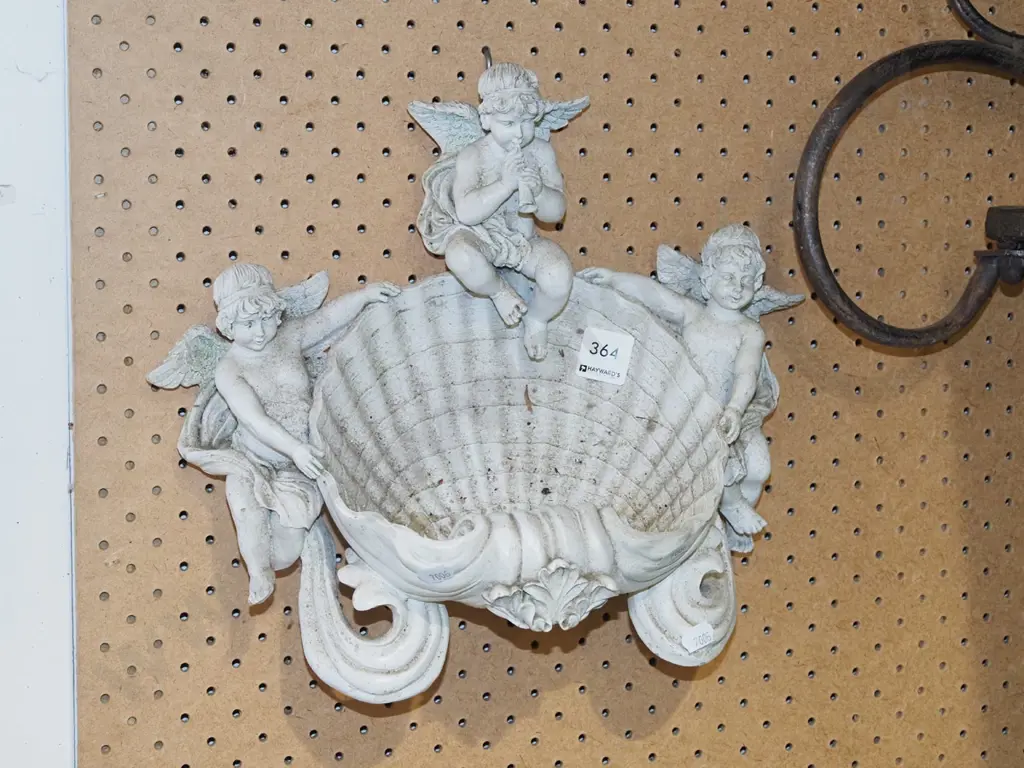 wall mounted cherub vase/font Image 1++