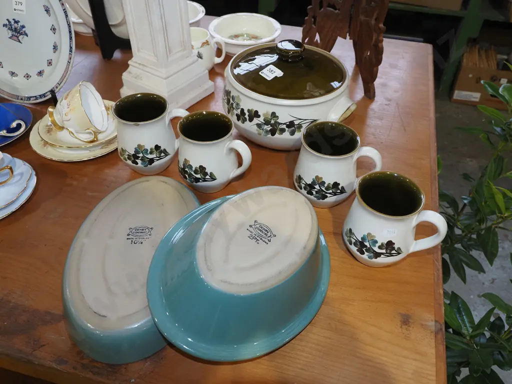 Denby baking dishes, Clover decorated cups, lidded casserole Image 1++