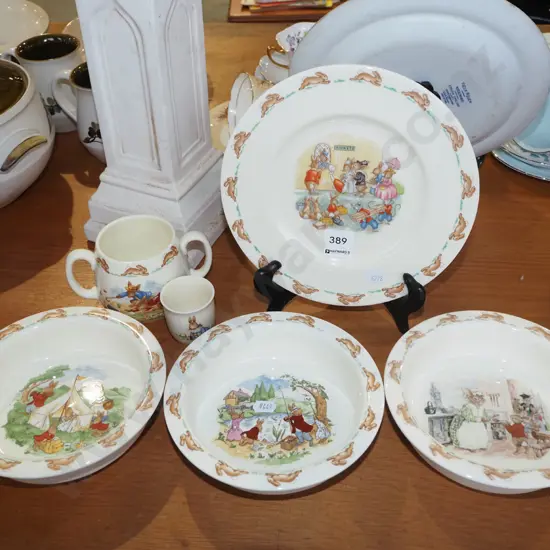 bunnykins bowl, egg cup, plate