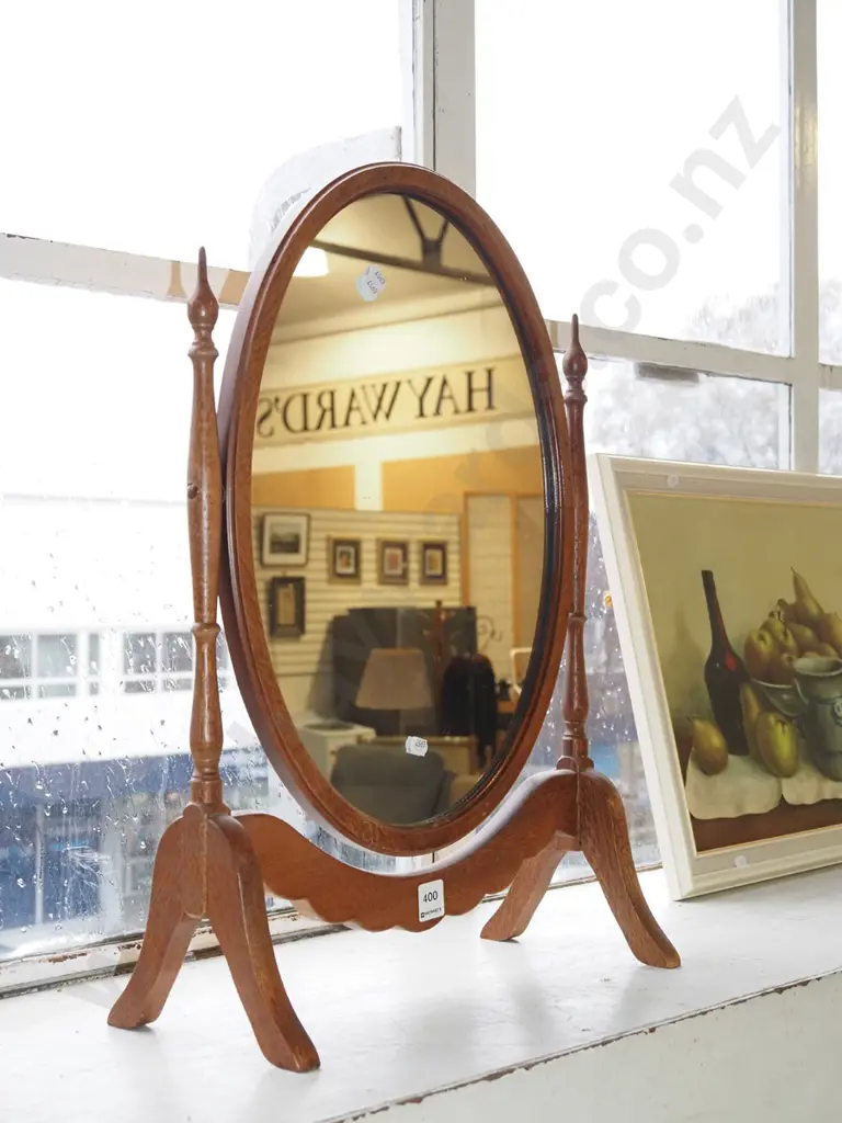 mahogany dressing table cheval mirror H560 Image 1++