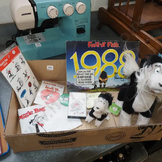 Footrot Flats calendar, soft toys, stickers etc